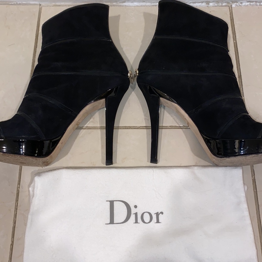 CHRISTIAN DIOR Graphic Suede Bootie - Picture 3 of 8